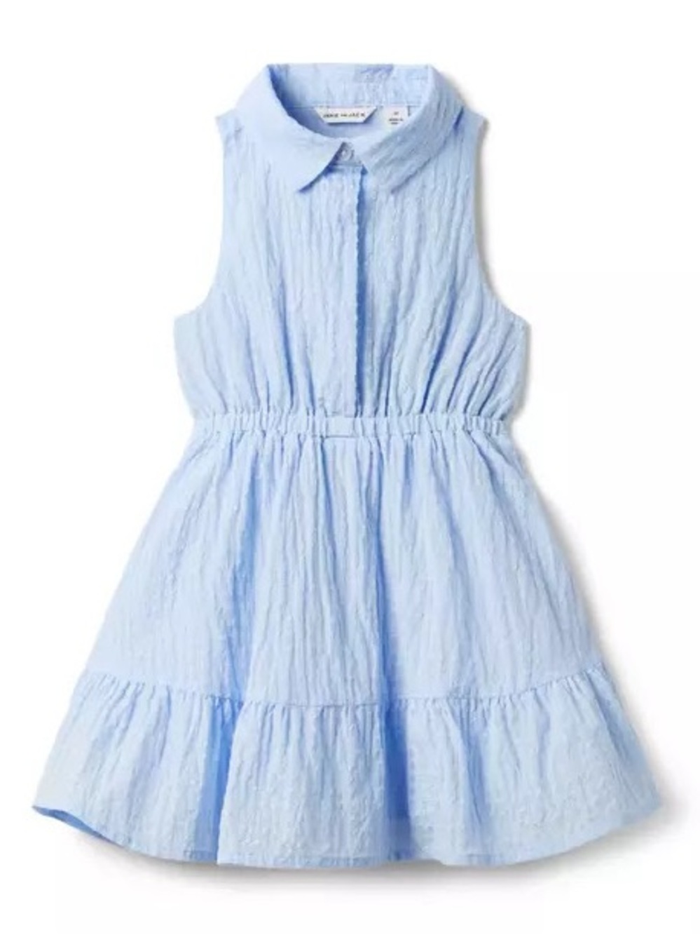 NEW Janie and Jack Light Blue Collared Seersucker Dress 5T NWT